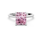 White gold Fancy Pink Radiant  Solitaire Diamond Ring with 4-Prong Setting on a Classic Band_3