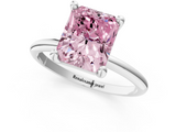White gold Fancy Pink Radiant  Solitaire Diamond Ring with 4-Prong Setting on a Classic Band_4