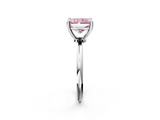 White gold Fancy Pink Radiant  Solitaire Diamond Ring with 4-Prong Setting on a Classic Band_5
