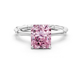 White gold Fancy Pink Radiant  Solitaire Diamond Ring with Bamboo Band and Four-Prong Setting_23