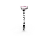 White gold Fancy Pink Radiant  Solitaire Diamond Ring with Bamboo Band and Four-Prong Setting_35