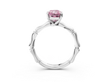 White gold Fancy Pink Radiant  Solitaire Diamond Ring with Bamboo Band and Four-Prong Setting_35