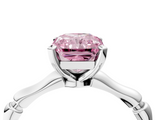White gold Fancy Pink Radiant  Solitaire Diamond Ring with Bamboo Band and Four-Prong Setting_37