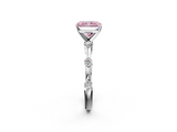 White gold Fancy Pink Radiant  Solitaire Diamond Ring with Bezel Set Side Stones and Prong Setting_5