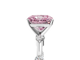 White gold Fancy Pink Radiant  Solitaire Diamond Ring with Bezel Set Side Stones and Prong Setting_8