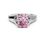 White gold Fancy Pink Radiant  Solitaire Diamond Ring with Cathedral Band and Four-Prong Setting_66