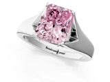 White gold Fancy Pink Radiant  Solitaire Diamond Ring with Cathedral Band and Four-Prong Setting_67