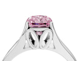 White gold Fancy Pink Radiant  Solitaire Diamond Ring with Cathedral Band and Four-Prong Setting_70