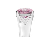 White gold Fancy Pink Radiant  Solitaire Diamond Ring with Cathedral Band and Four-Prong Setting_71
