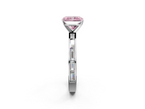 White gold Fancy Pink Radiant  Solitaire Diamond Ring with Channel-Set Baguette Band and Four-Prong Setting_111