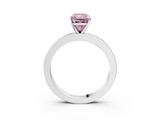White gold Fancy Pink Radiant  Solitaire Diamond Ring with Channel-Set Baguette Band and Four-Prong Setting_112