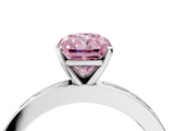 White gold Fancy Pink Radiant  Solitaire Diamond Ring with Channel-Set Baguette Band and Four-Prong Setting_113