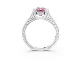 White gold Fancy Pink Radiant  Solitaire Diamond Ring with Channel Set Band and Bezel Prong Setting_71