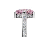 White gold Fancy Pink Radiant  Solitaire Diamond Ring with Channel Set Band and Bezel Prong Setting_73