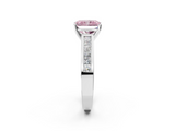 White gold Fancy Pink Radiant  Solitaire Diamond Ring with Channel-Set Band and Four-Prong Setting_5