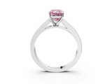 White gold Fancy Pink Radiant  Solitaire Diamond Ring with Channel-Set Band and Four-Prong Setting_6