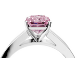 White gold Fancy Pink Radiant  Solitaire Diamond Ring with Channel-Set Band and Four-Prong Setting_7