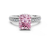 White gold Fancy Pink Radiant  Solitaire Diamond Ring with Channel Set Band and Six-Prong Setting_48