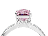 White gold Fancy Pink Radiant  Solitaire Diamond Ring with Channel Set Band and Six-Prong Setting_52