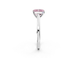 White gold Fancy Pink Radiant  Solitaire Diamond Ring with Four-Prong Setting and Classic Band_5