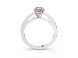 White gold Fancy Pink Radiant  Solitaire Diamond Ring with Four-Prong Setting and Classic Band_6