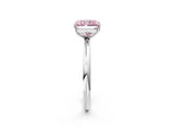White gold Fancy Pink Radiant  Solitaire Diamond Ring with Four-Prong Setting on a Plain Band_47