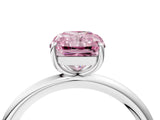 White gold Fancy Pink Radiant  Solitaire Diamond Ring with Four-Prong Setting on a Plain Band_48