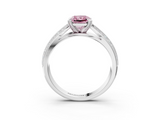 White gold Fancy Pink Radiant  Solitaire Diamond Ring with Milgrain Pavé Band and Four-Prong Setting_22