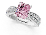 White gold Fancy Pink Radiant  Solitaire Diamond Ring with Milgrain Pavé Band and Four-Prong Setting_27