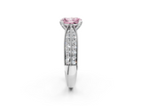 White gold Fancy Pink Radiant  Solitaire Diamond Ring with Milgrain Pavé Band and Four-Prong Setting_31