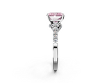 White gold Fancy Pink Radiant  Solitaire Diamond Ring with Pavé Band and Four-Prong Setting_60