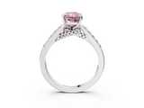 White gold Fancy Pink Radiant  Solitaire Diamond Ring with Pavé Band and Four-Prong Setting_61
