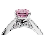 White gold Fancy Pink Radiant  Solitaire Diamond Ring with Pavé Band and Four-Prong Setting_62