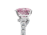 White gold Fancy Pink Radiant  Solitaire Diamond Ring with Pavé Band and Four-Prong Setting_66