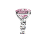 White gold Fancy Pink Radiant  Solitaire Diamond Ring with Pave Band and Four-Prong Setting_265