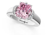 White gold Fancy Pink Radiant  Solitaire Diamond Ring with Pave Band and Six-Prong Setting_33