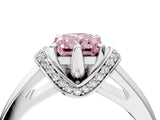 White gold Fancy Pink Radiant  Solitaire Diamond Ring with Pave Band and Six-Prong Setting_36