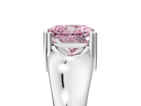 White gold Fancy Pink Radiant  Solitaire Diamond Ring with Six-Prong Cathedral Setting_37