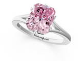 White gold Fancy Pink Radiant  Solitaire Diamond Ring with Six-Prong Setting and Tapered Band_18