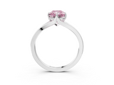 White gold Fancy Pink Radiant  Solitaire Diamond Ring with Six-Prong Setting and Tapered Band_20