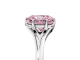 White gold Fancy Pink Radiant  Solitaire Diamond Ring with Six-Prong Setting and Tapered Band_21