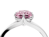 White gold Fancy Pink Radiant  Solitaire Diamond Ring with Six-Prong Setting and Tapered Band_21