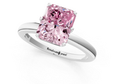 White gold Fancy Pink Radiant  Solitaire Diamond Ring with Six-Prong Setting on a Classic Band_4