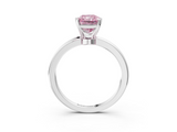 White gold Fancy Pink Radiant  Solitaire Diamond Ring with Six-Prong Setting on a Classic Band_6