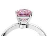 White gold Fancy Pink Radiant  Solitaire Diamond Ring with Six-Prong Setting on a Classic Band_7