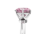 White gold Fancy Pink Radiant  Solitaire Diamond Ring with Six-Prong Setting on a Classic Band_8