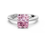 White gold Fancy Pink Radiant  Solitaire Diamond Ring with Split Shank and Four-Prong Setting_20
