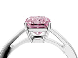 White gold Fancy Pink Radiant  Solitaire Diamond Ring with Split Shank and Four-Prong Setting_28