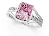 White gold Fancy Pink Radiant  Solitaire Diamond Ring with Split Shank and Prong Setting_42