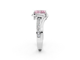 White gold Fancy Pink Radiant  Solitaire Diamond Ring with Split Shank and Prong Setting_43